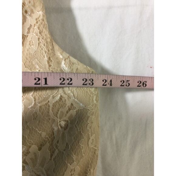 MOTHER OF THE BRIDE SZ 22 PLUS beige lace sleeveless maxi party dress NEW B60 - Picture 4 of 7